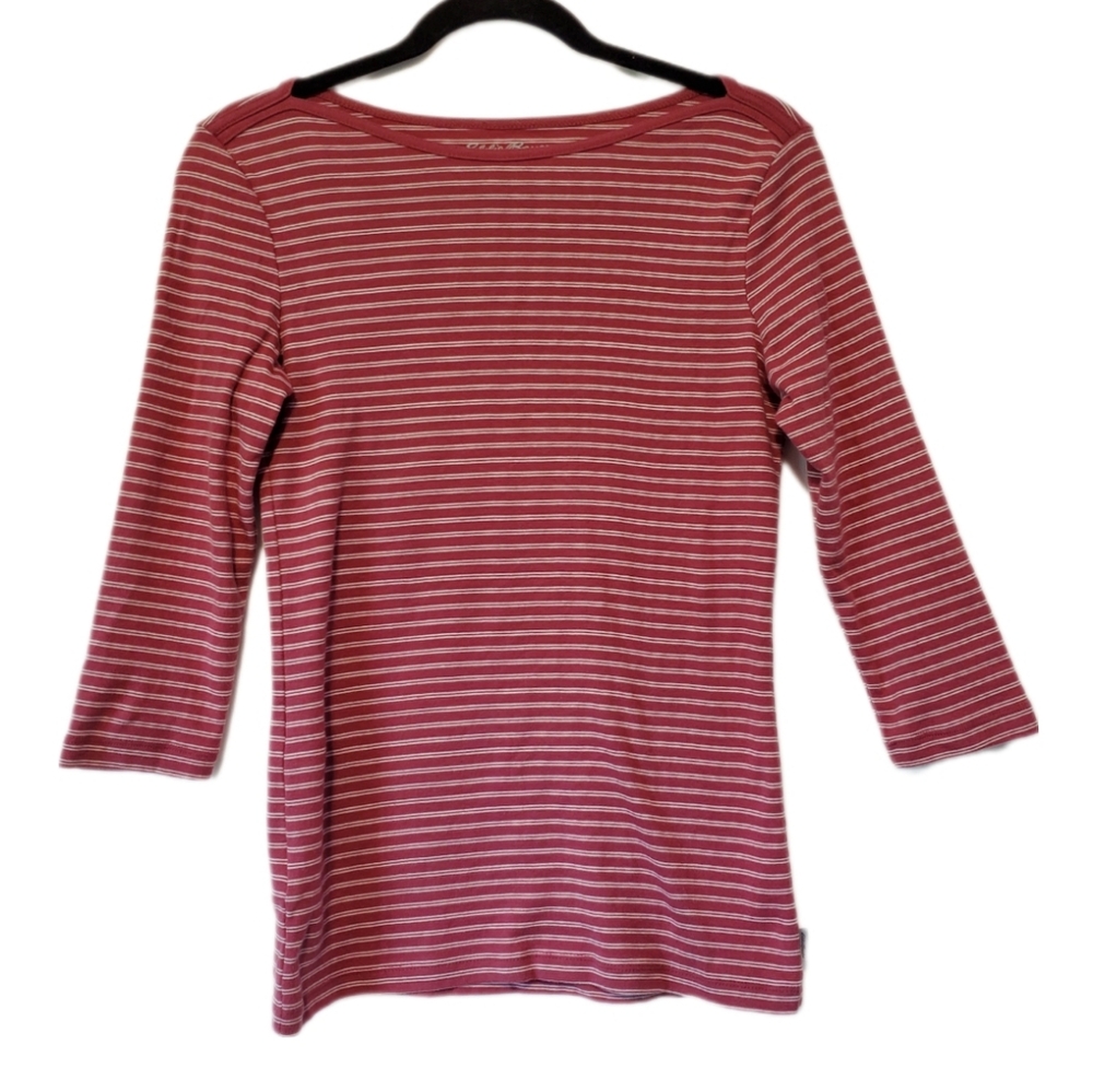 Eddie Bauer Striped 3/4 Sleeve Top
